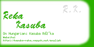 reka kasuba business card